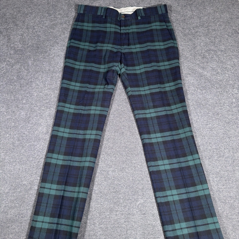 Polo Ralph Lauren Men's Chino Pants 30x30 Stretch Slim Fit Black Watch Plaid